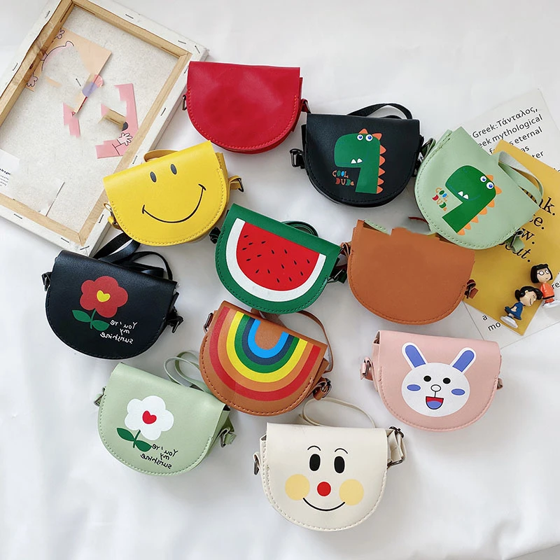 

Wholesale Fashion kids Design Hand bags For Women Pu Chian Korean Cute cartoon dinosaur messenger bag Small purses and handbags, 9 colors