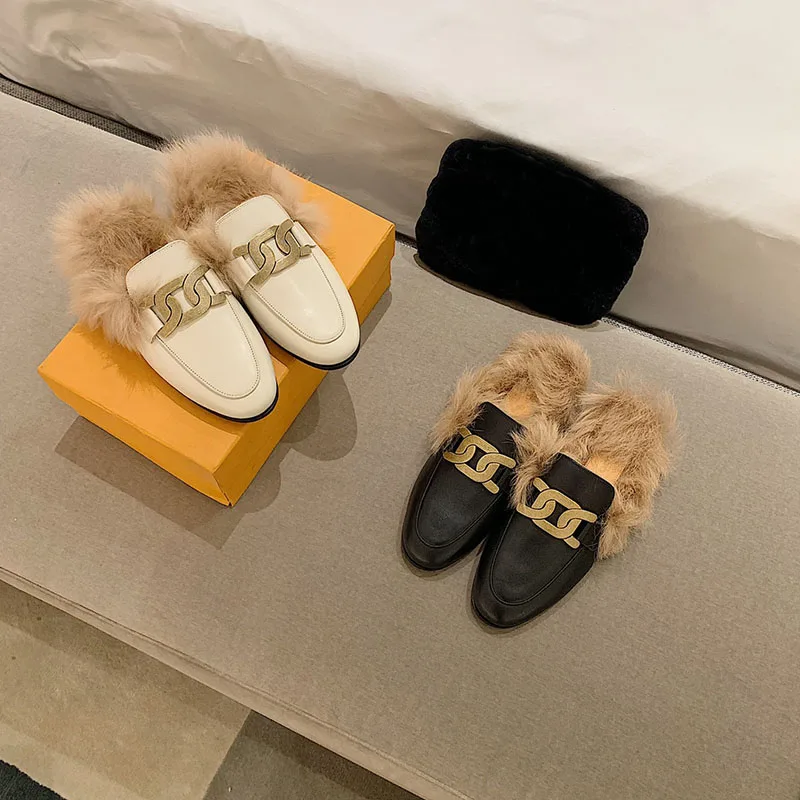 

Famous Brands Original Fur Fluffy Fuzzy Famous Brand Designer Luxury Summer Ladies Shoes Mule Loafers Slides Women's Slippers, Customized color