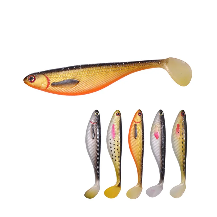 

Bionic Minnow lure Swim Bait 100mm 6g Paddle Tail Soft Plastic Fishing Lures Soft lure, 5 colors
