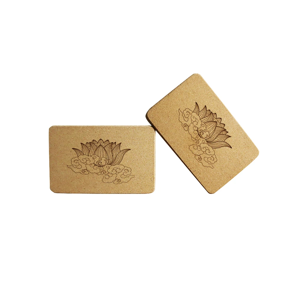 

Wholesale Private Label Custom Print Natural cork yoga block logo