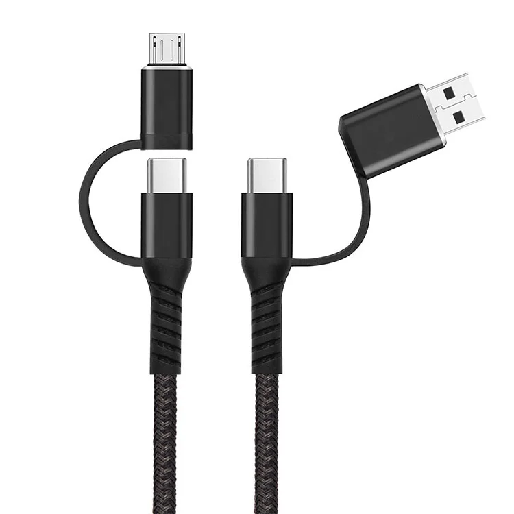 

PD 60W Fast Charging Braided 4 in 1 USB Cable Universal Multi Charger Cable