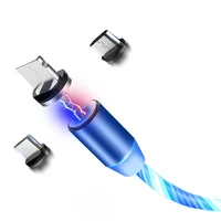 

Free Shipping 1M/2M Magnetic flowing light usb charging cable Micro USB/Type C/8 pin Led light magnetic streamer cable