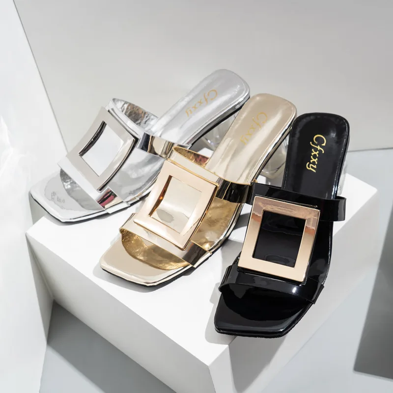 

Wholesale Designer Luxury Clear Transparent Square Toe Summer Other Women's Casual Shoes Sandals Heels For Ladies 2021, Black,sliver,gold
