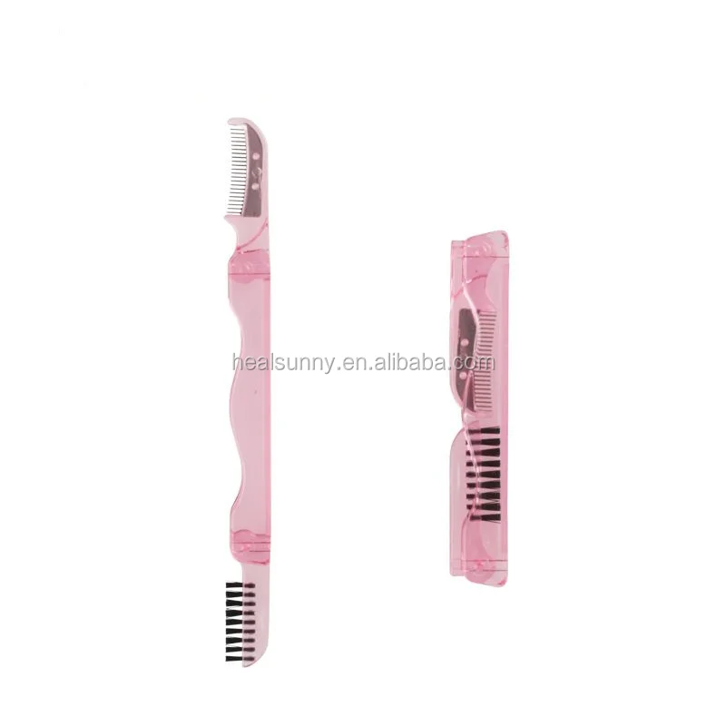 

Paypal accepted nylon bristle double end angle eyebrow eyelash comb blush