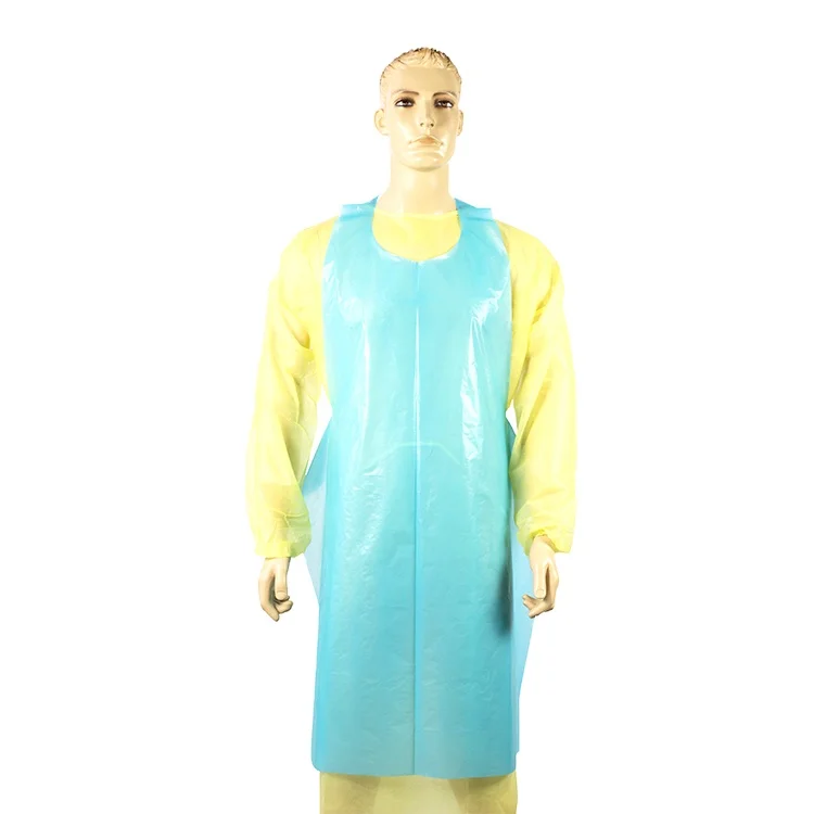 

Wholesale Disposable Custom Hdpe Disposable PE Apron Without Sleeves, White,sky blue,yellow,pink or customize