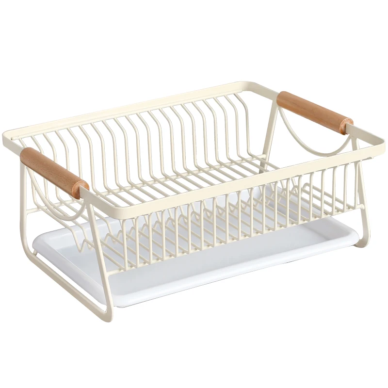 

Metal Iron Wire Kitchen Ware Storage Bowl Plate Draining Hanging Holder Dish Drying Rack with Drainer Drip Tray Drainboard