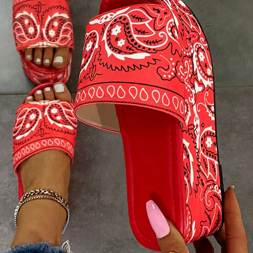 

CS040 wholesale women shoes slides 2021 women sandals bandana summer sandals