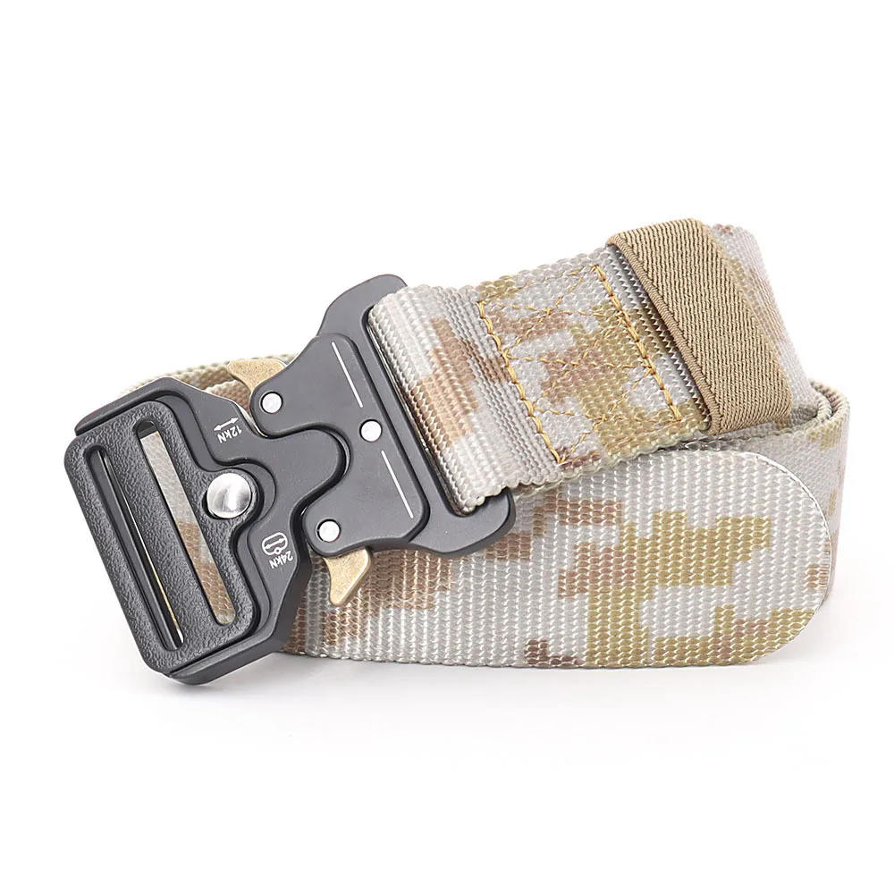 

Amazon Hot Selling Men's Tactical Belt Heavy Duty Webbing Belt Adjustable Military Style Nylon Belt Strap Metal Buckle Custom