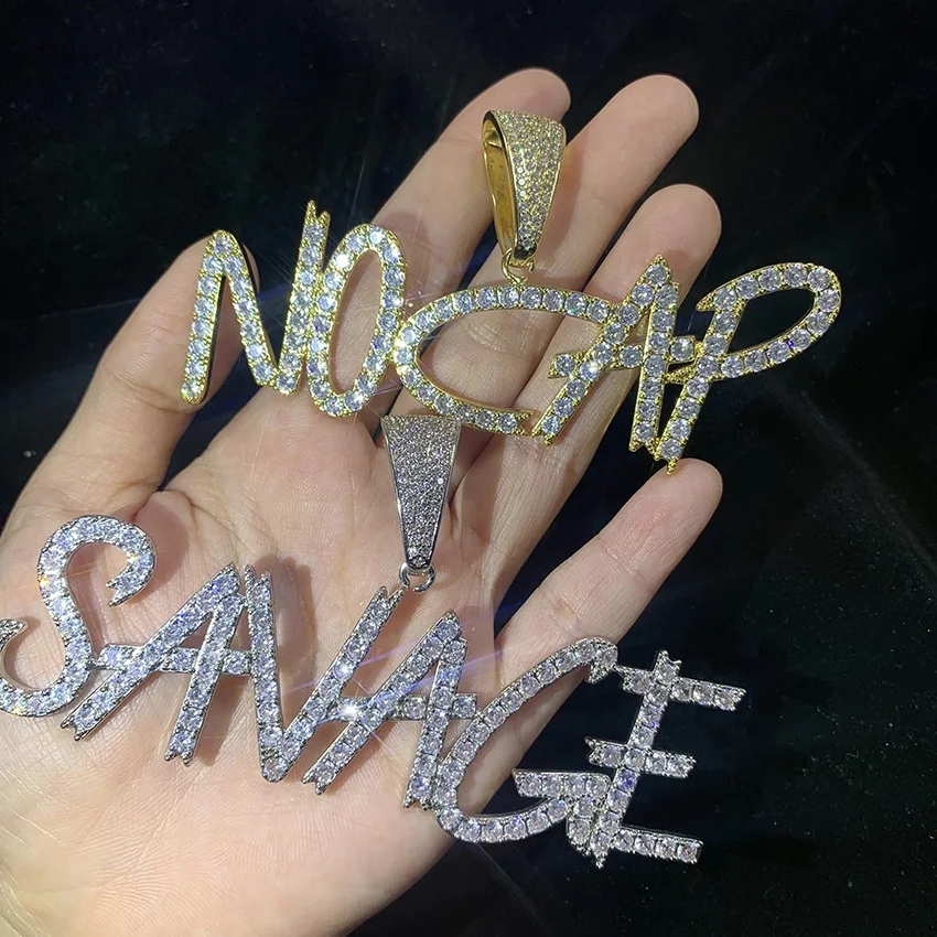

hip hop jewerly pendents custom bling name necklace