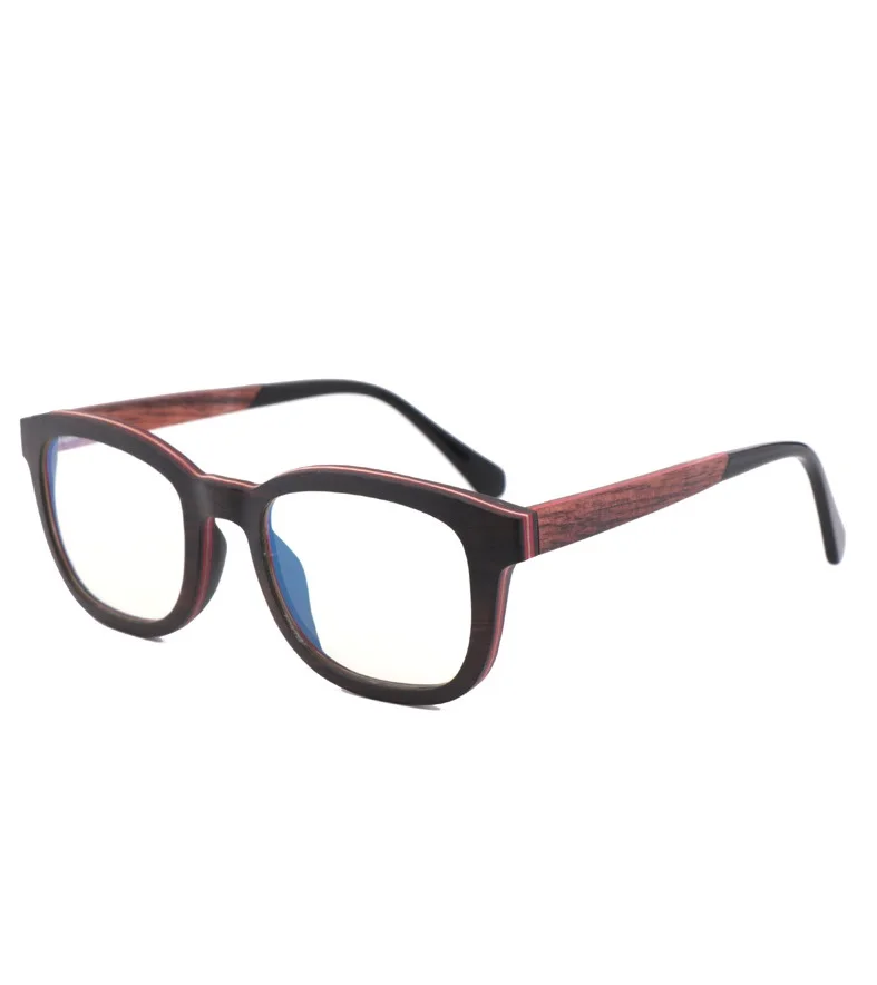 

High Quality Handmade Black Ebony Zebra Walnut Square Retro Acetate Eyeglasses Frames With Clear Lens, Any colors