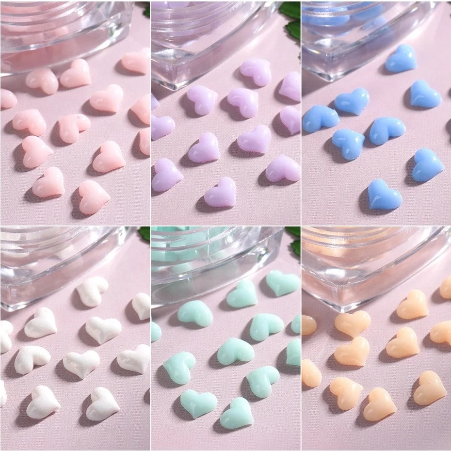 

New Light Change Love Nail Art Jewelry Rhinestone ins Japanese Candy Color Heart-shaped Three-dimensional DIY Nail Supplies