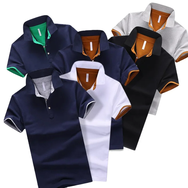 

New Design men's clothes Short Sleeved 95% Cotton T-Shirt Casual Lapel Polo Shirt