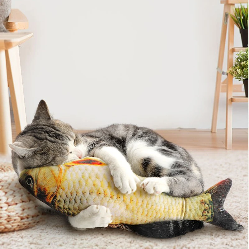 

2020 Wholesale Hot Sale Luxury Soft Pp Cotton Fish Shape Interesting Cat Nip Toy Interact Cat Toy