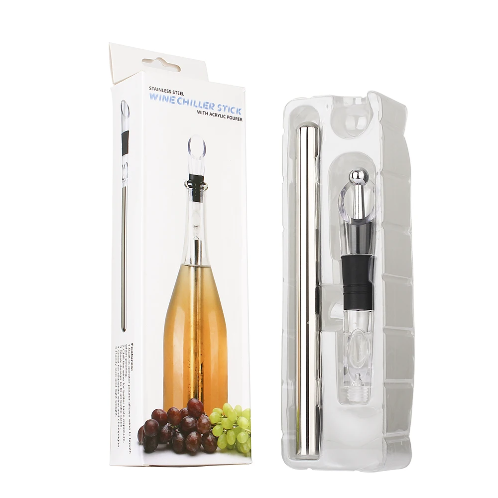 Food grade material stainless steel wine cooler stick wine chiller rod