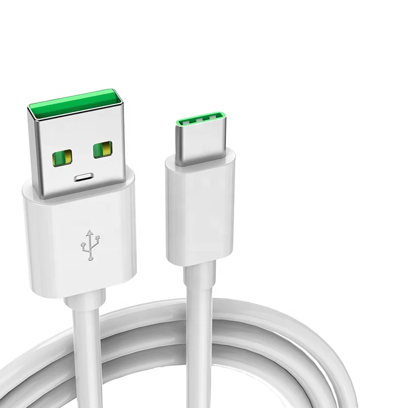 

High quality 5A flash charging type-c usb c cable for oppo R17 logo customized vooc data cable wire, White