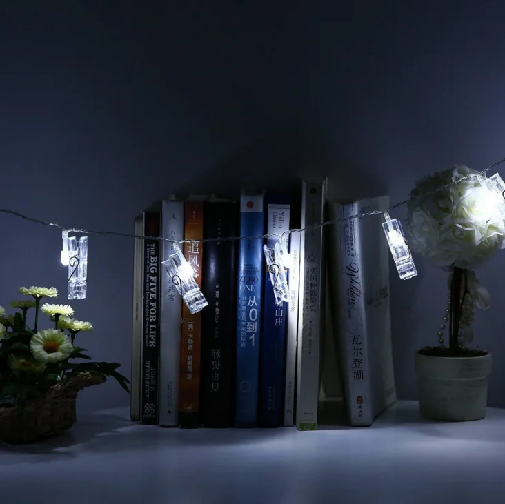 40 LED Photo Clip Peg String Lights Battery Operated Home Party Decor