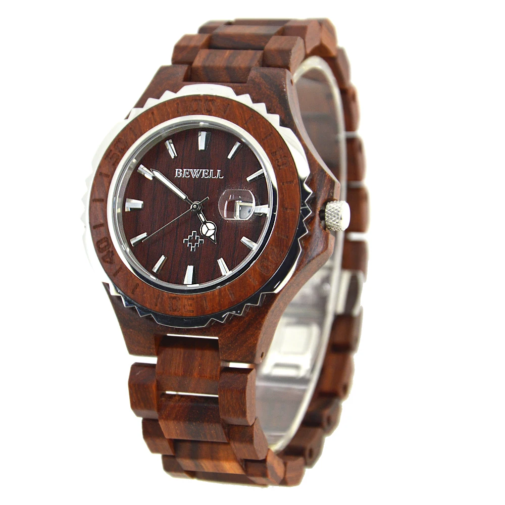 

Wood Watch Supplier Bewell Luxury Wristwatch relojesintelijent Wooden Watches for Men and Women