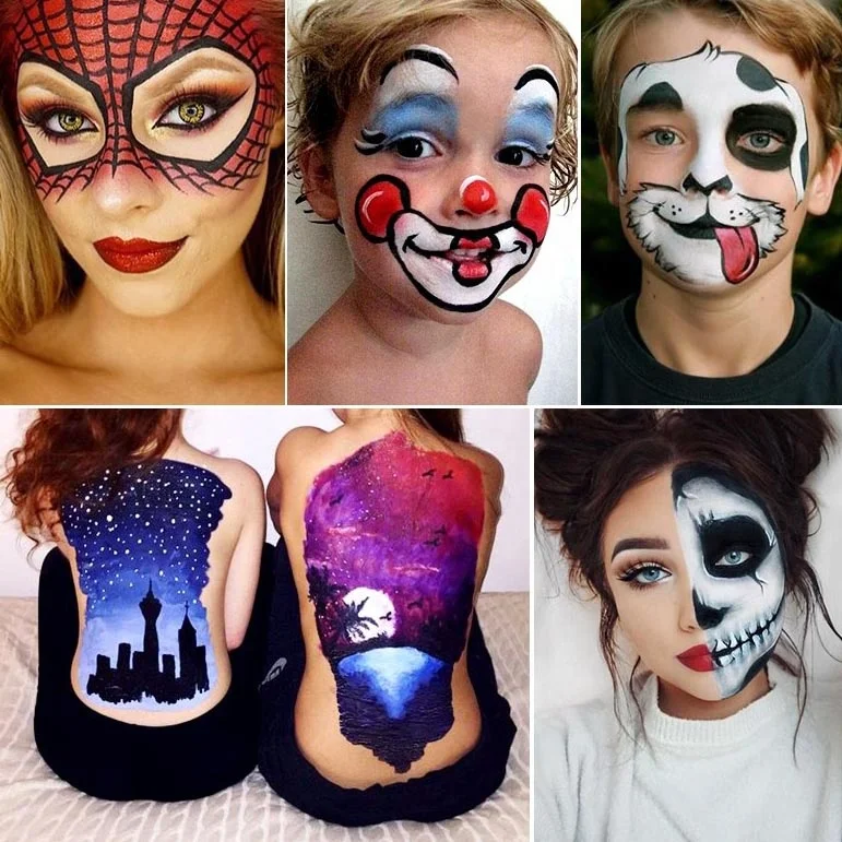 

Wholesale 12 Color Private Label Halloween Body Painting Kit Makeup Face Paint