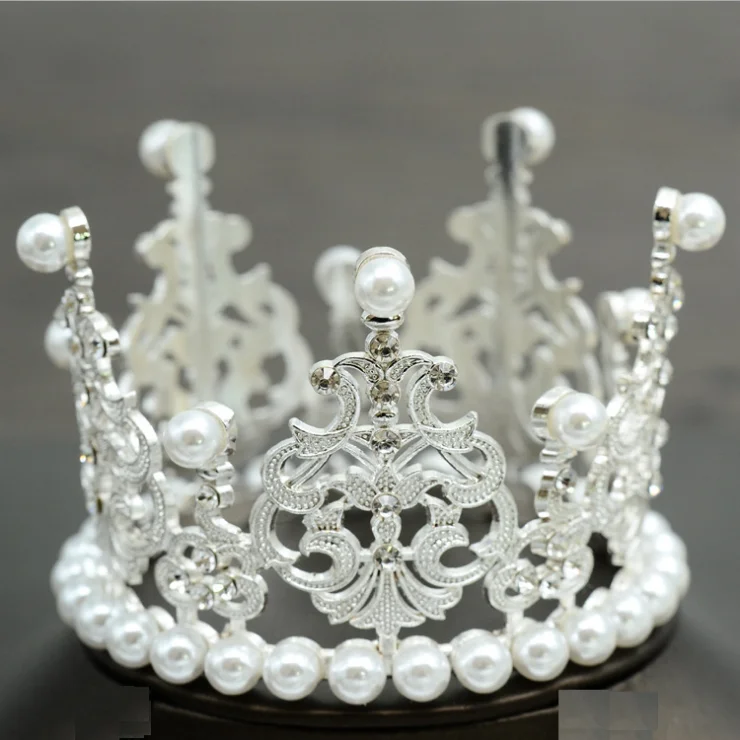 

LOVE'N LV516W Bridal crown jewelry full diamond headdress hair crown New Wedding Pearl For birthday baking cake decoration adult
