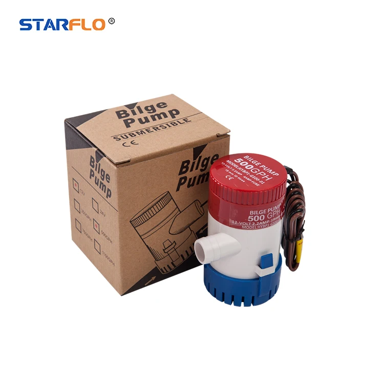 

Starflo 12V / 24V DC battery operated 500GPH price submersible bilge pump small boat marine water pump for yacht ponds