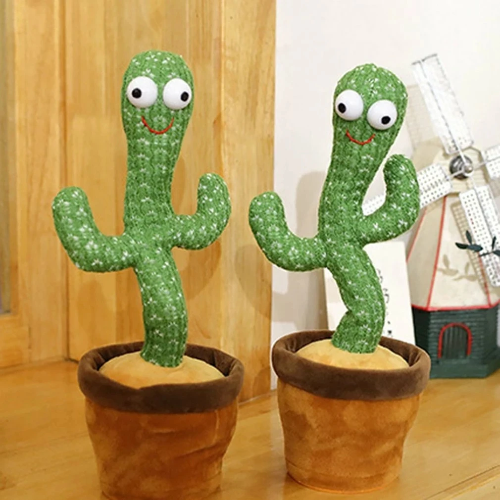 

Wholesale hot selling mini dancing cactus pillow cactus bailarin plant recording cactus plush toys, Green