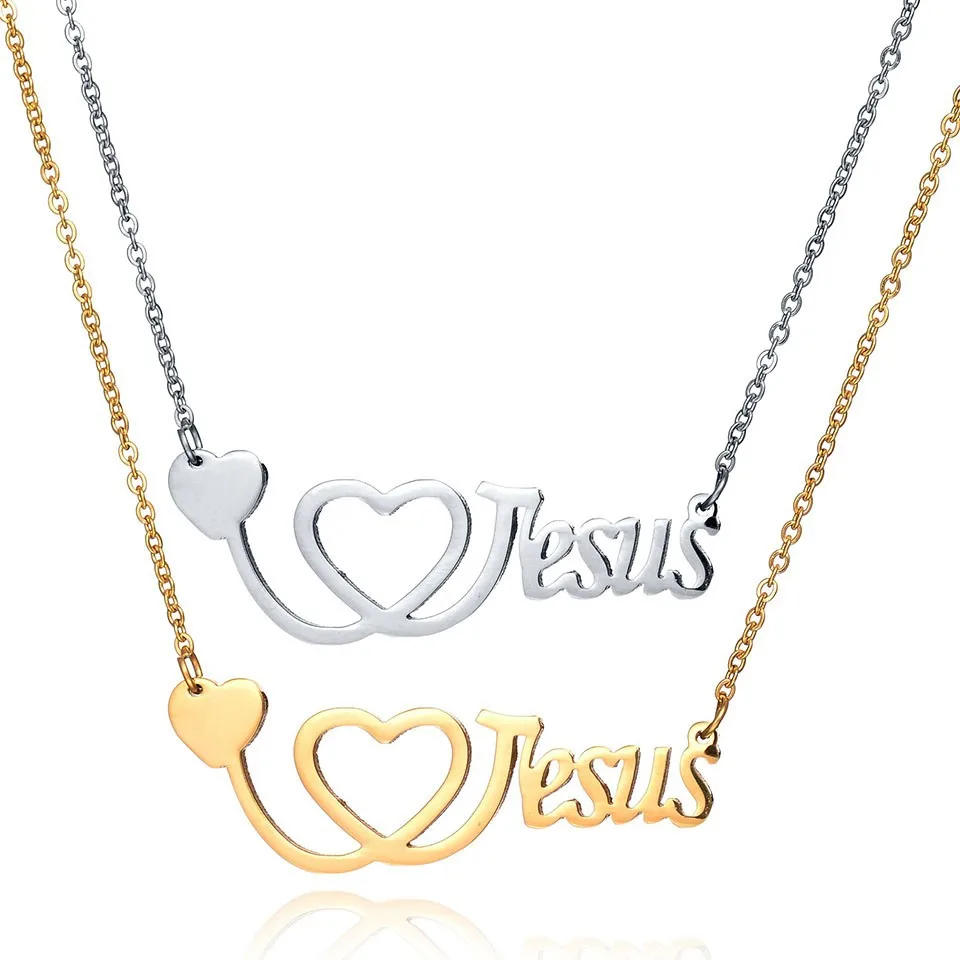 

Hot selling Fashion religious Jewelry Ruigang Letter Necklace stainless steel pendant necklace for men, Heart jewelry