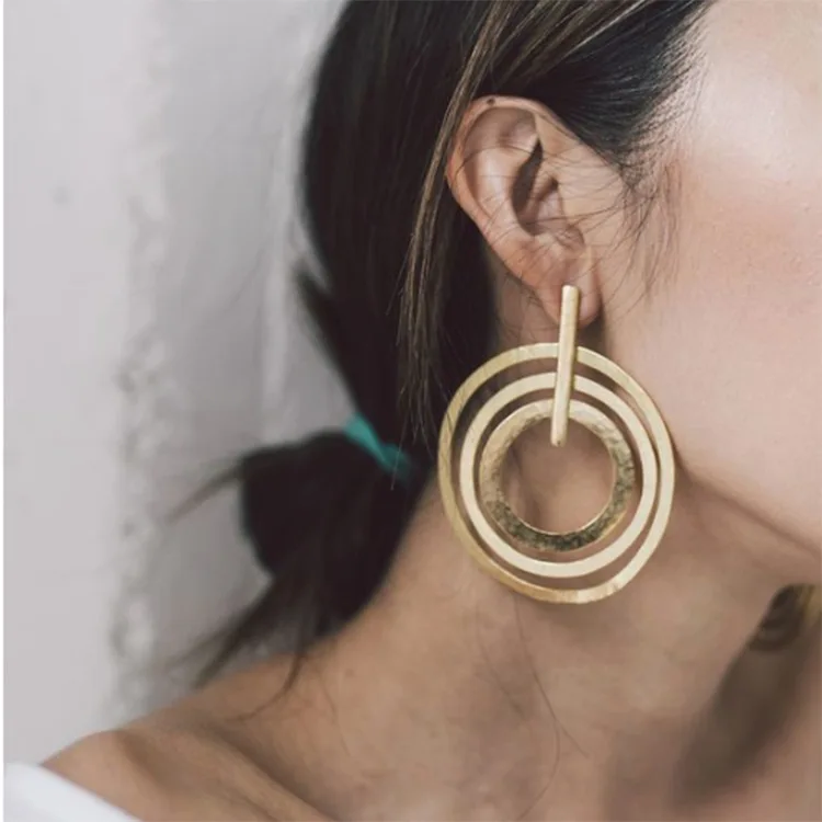 

Creative Multi Hollow Round Hoop Designer Earrings For Women 2021