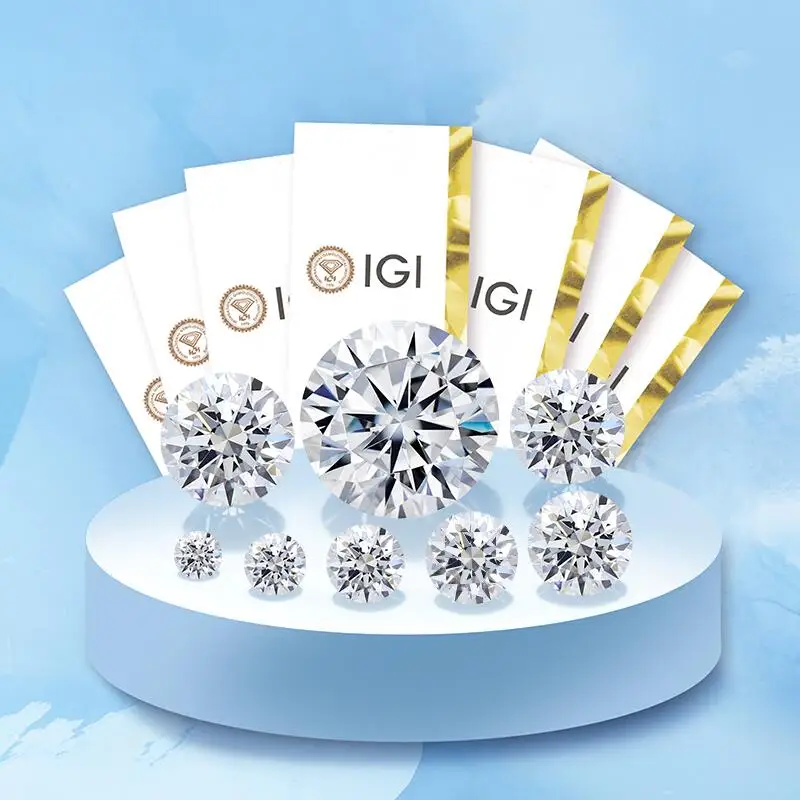 Starsgem HPHT CVD 0.3ct 0.5ct 1ct 1.5ct 2ct 3ct D VS VVS Man Made Created Diamant Loose Round IGI Certified Lab Grown Diamond