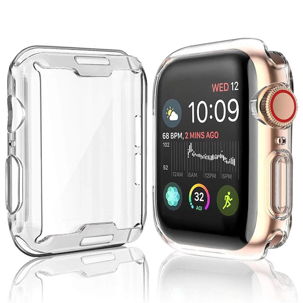 

2021 travel 360 shock full tpu clear screen waterproof protector bumper iwatch cover 42mm 44mm for apple watch cases, Clear case for iwatch