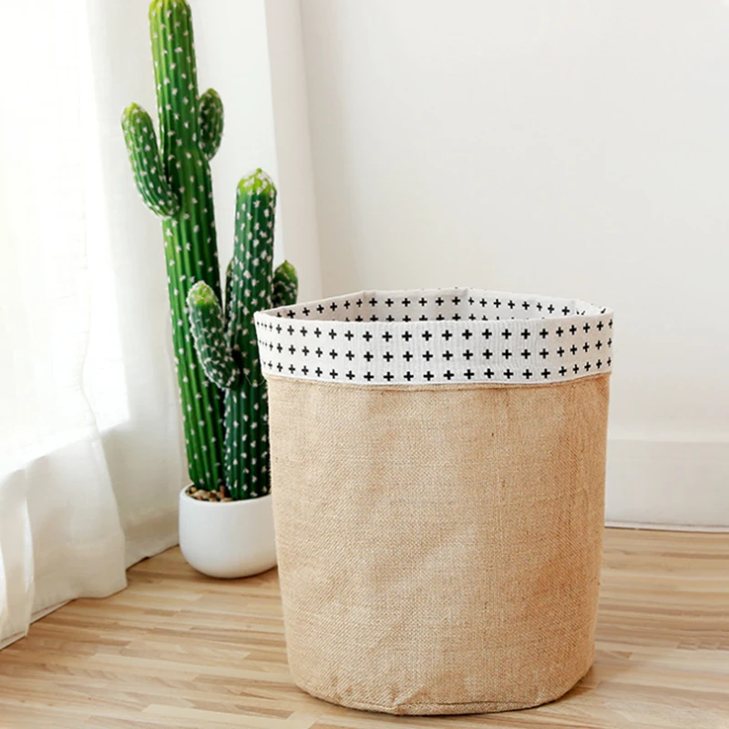 

Custom Logo Printed Eco Recycle Natural Foldable Reusable Jute Burlap Linen Flower Pot Cover, Customized