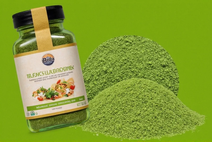 Close-up of Badia Green Seasoning ingredients label
