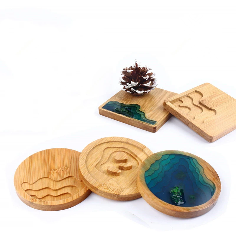 

Amazon Diy 2021 New 5 Square Round Style Epoxy Resin Wooden Coaster Molds, Random