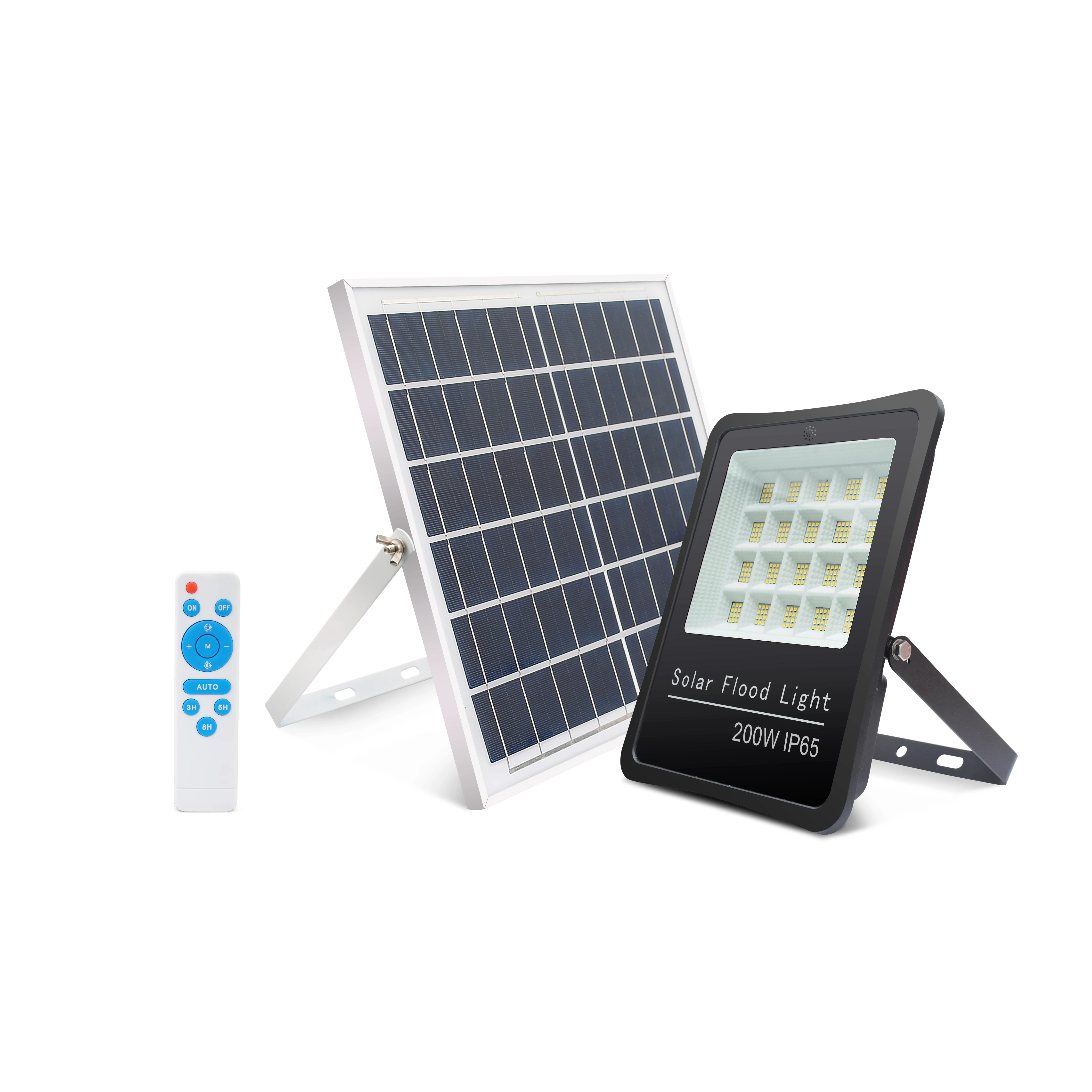 Solar Flood Lights Led Remote Dusk to Dawn Solar Security Light with 200W 20000LM IP65 Waterproof Outdoor