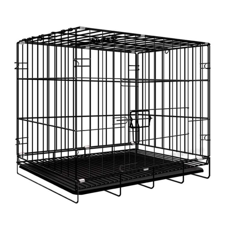 

Strong Folding Metal Kennel Mesh Pet Dog Cage, Blue/pink/black