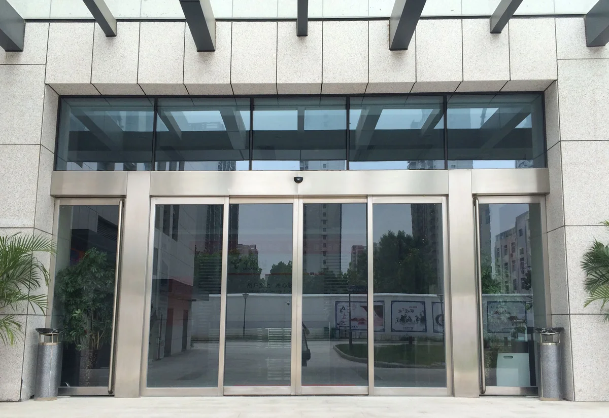 Commercial Aluminum Automatic Front Door Electric Glass Sliding Doors