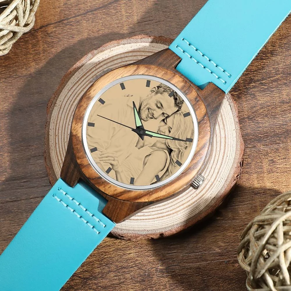 

36mm Personalised Ladies Designer Bamboo Watches Customised Woman Lady Photo Wood Watch