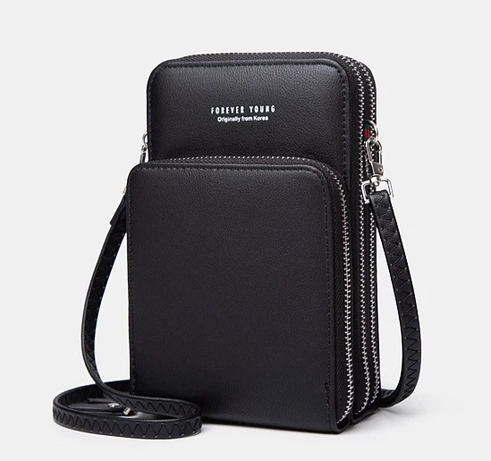 

Daily Use Solid Color PU Leather Luxury Cell Phone Pocket Crossbody Phone Bag Small Female Shoulder Handbags Cell Phone Holder, Purple, grey, blue, green, pink, black or customized