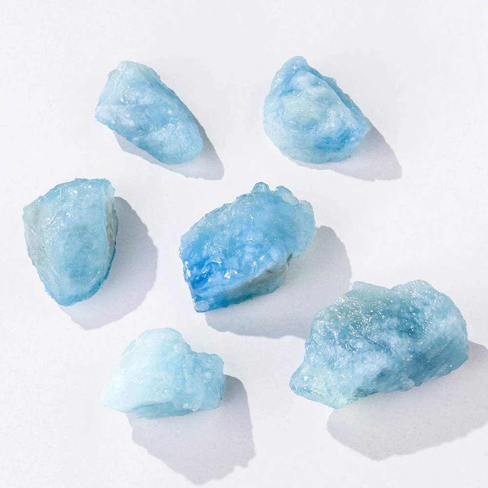 

Wholesale natural crystal rough stone common quality aquamarine raw stone healing gemstones