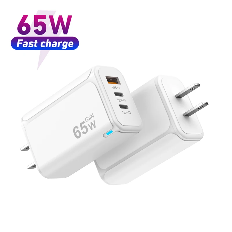 

US EU PD 65W fast charging power supplier wall charger USB C 65W power adapter for phone charger