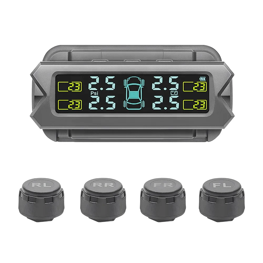 

Solar Energy TPMS External Sensors Car Tire Pressure Alarm System TPMS Security Alarm