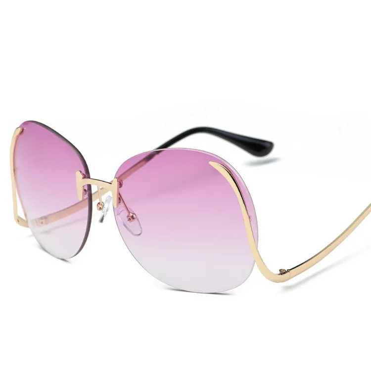 

Hot Fashion Women Butterfly Rimless Big Frame Sun Glasses Sunglasses