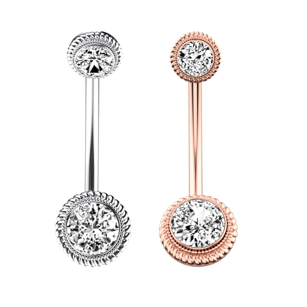 

High Quality Simple Paragraph Bar Piercing Lovely Little Girl Loves Style Belly Button Ring Navel Body Jewelry