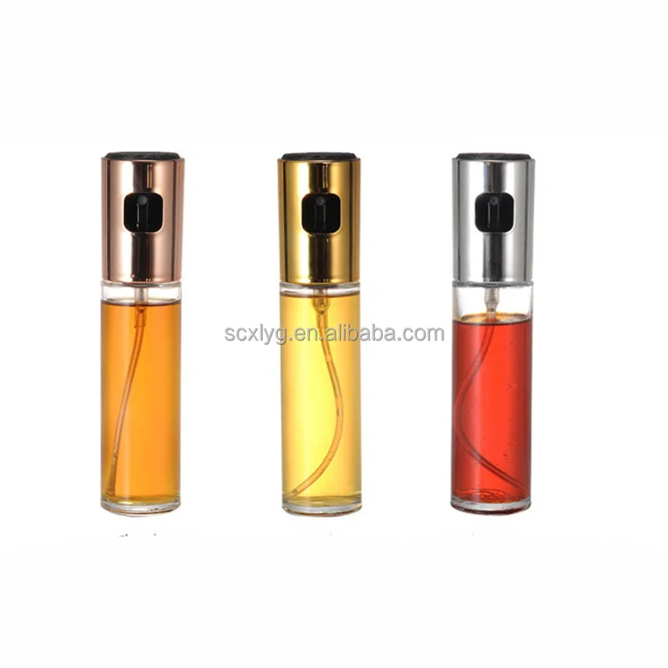 

olive oil and vinegar sprayer bottle for cooking spray bottle pum glass oil sprayer, Silver/transparent