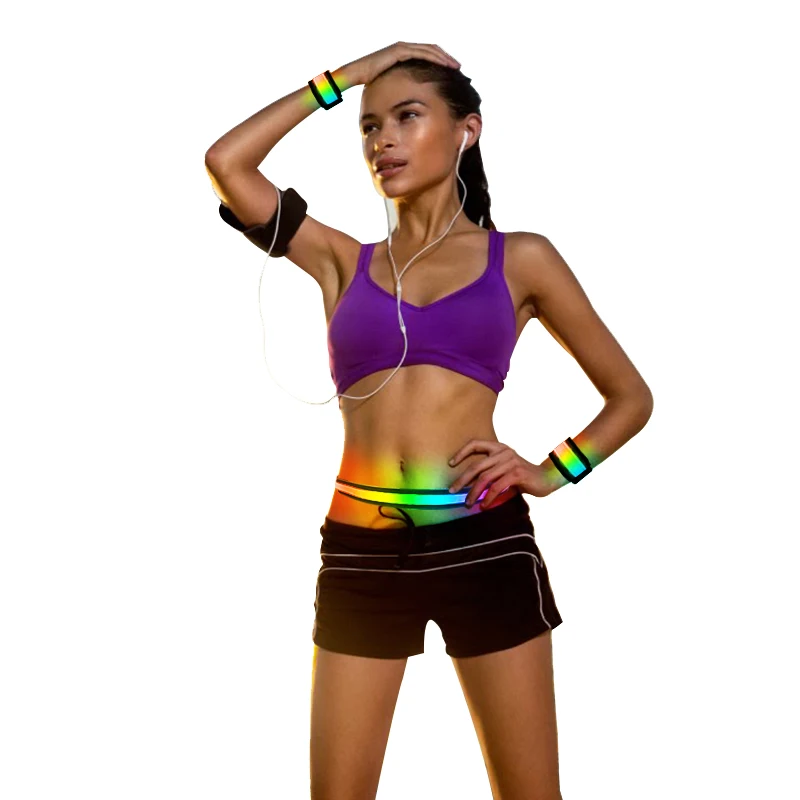 

Glowing LED Waist Belt Set for Out Sports, Red/yellow/blue/green/orange/white/pink/rainbow