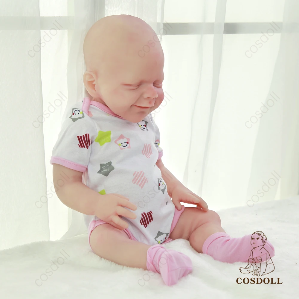 

Factory outlet 18.5 inch Full Silicone Reborn Baby Girl Doll UNPAINTED Soft Lifelike Platinum Silicone Baby Doll