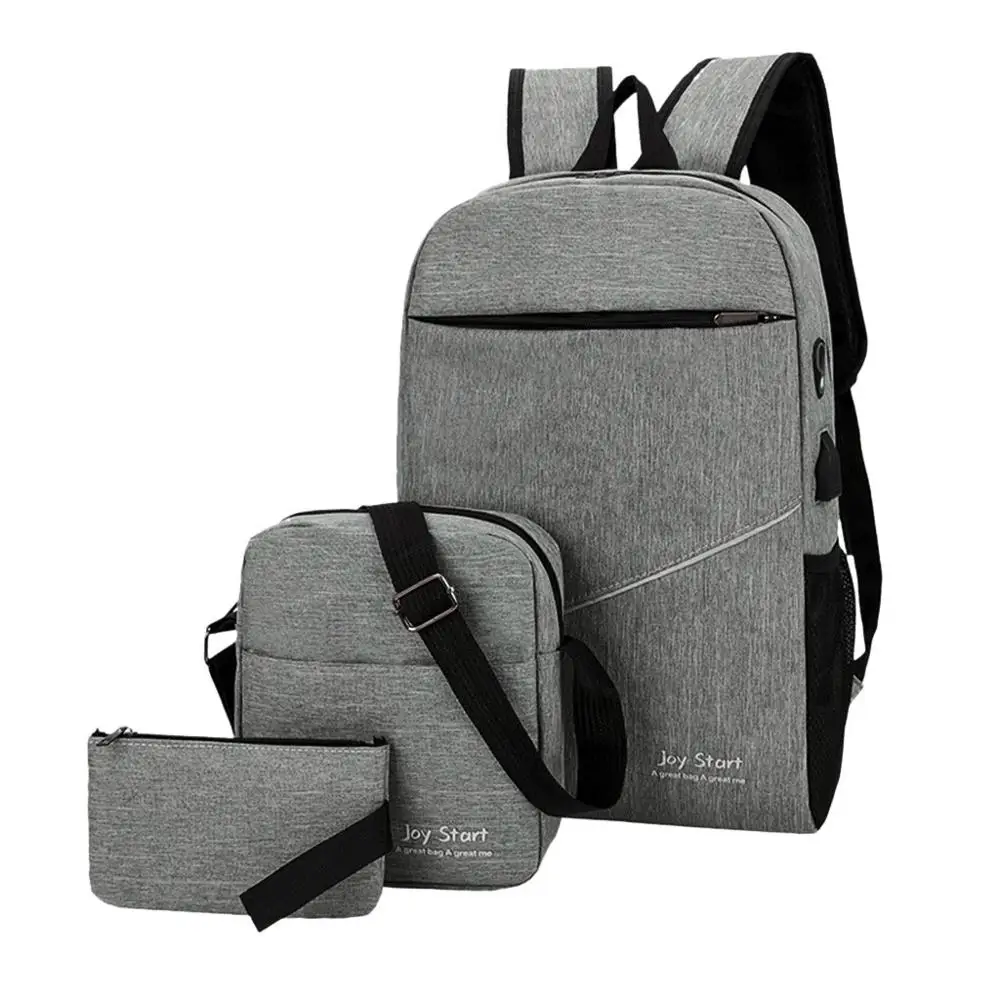 

3PC Set Fashion Men Women Backpack Simple Canvas School Bags Teenage High Quality Travel Backpacks