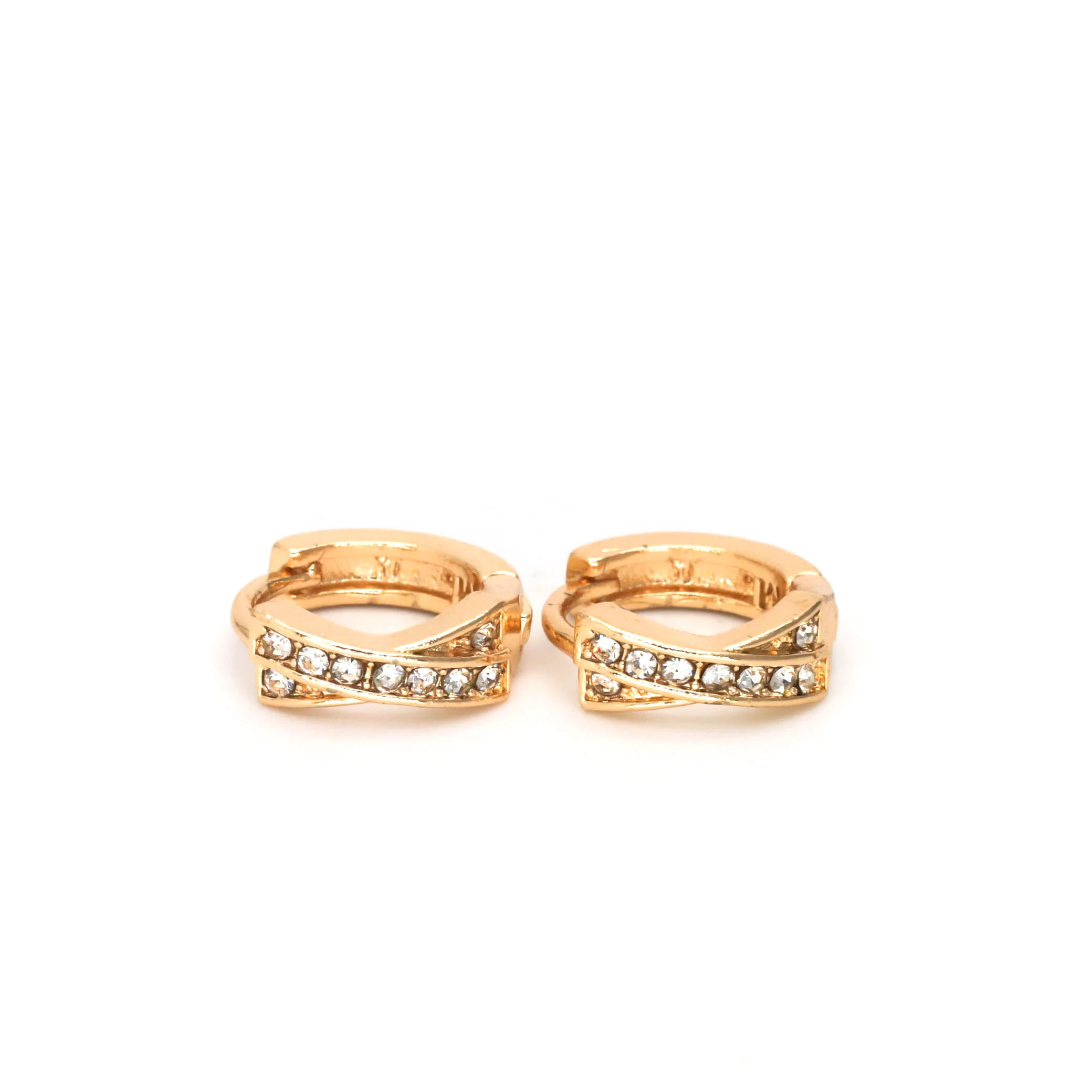 

Hot selling fashion geometric ear rings luxury style crystal cuff ear clip earrings for women, Gold