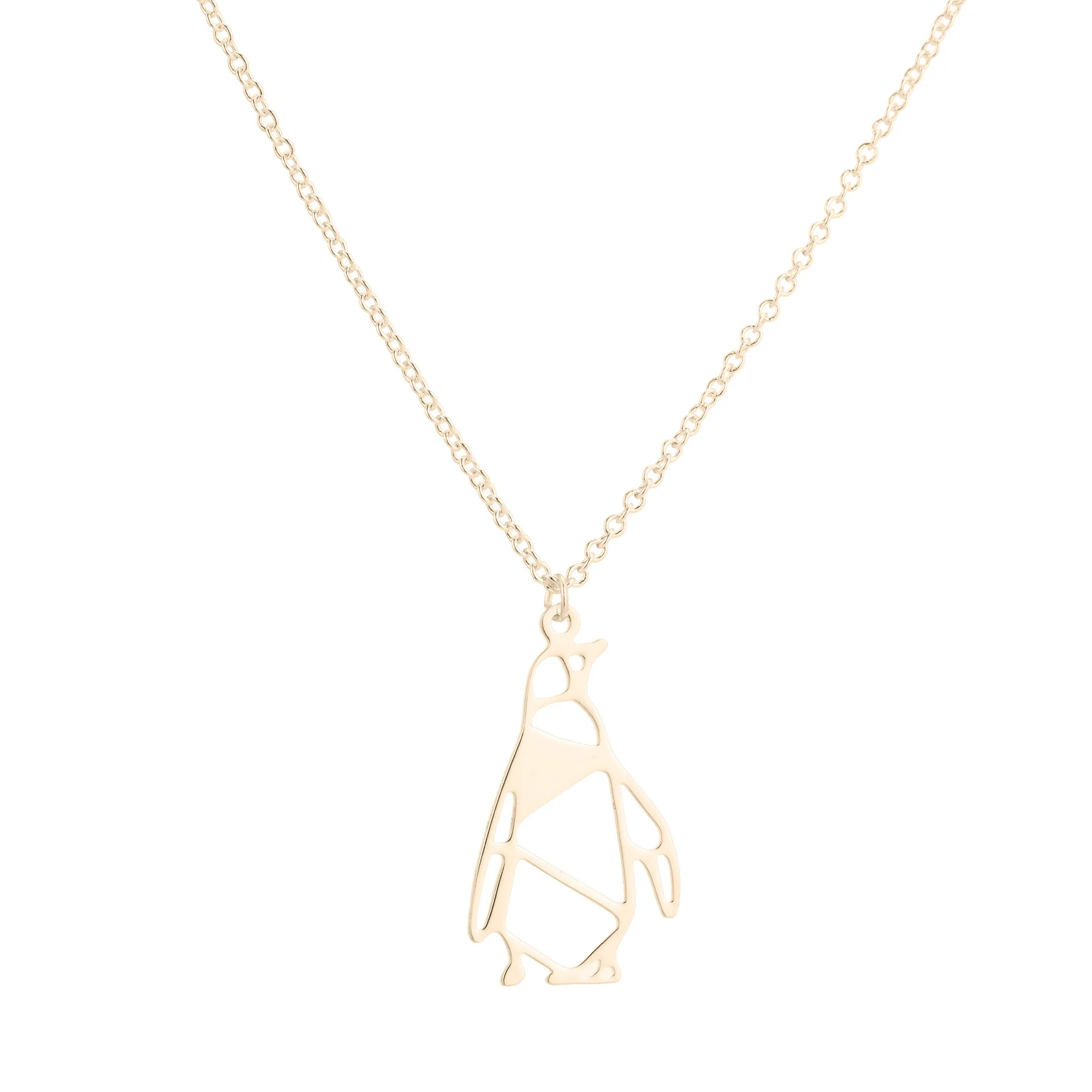 

Titanium Steel Hollow Penguin Necklace Western Fashion Penuins Shape Stainless Steel Animal Jewelry Pendant Necklace, As picture