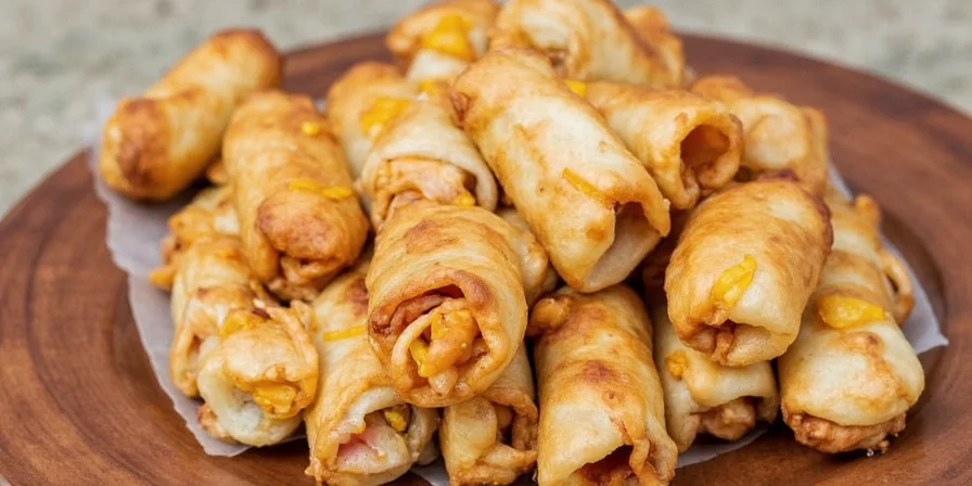 Platter of finished southwest egg rolls