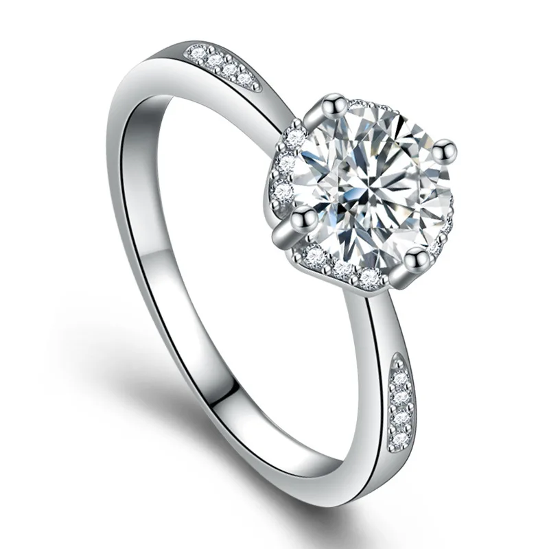 

Fashion Atmosphere Simple Elegant Moissanite Diamond Simulation Diamond Ring